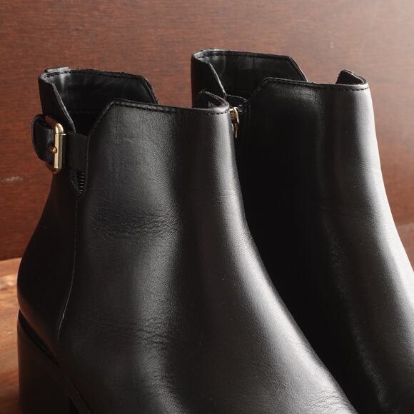 Cole Haan Boots Womens SZ 7B BLK Haidyn Leather Ankle Zip Classic Block Heeled - Picture 6 of 16